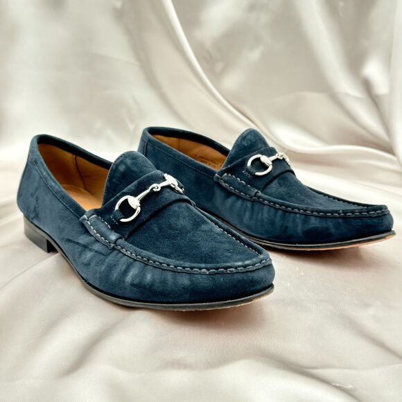 Peter Huber Ascot Classic Blue Suede Horsebit Men\'s Size 9.5 Loafers main image 6
